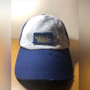 Disney Cruise Line “Disney Wish” Distressed Baseball Hat Navy Blue White Rare